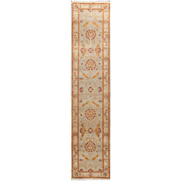 Ziegler Persian Floral Light Green Wool Rug 2'6" x 12' Runner