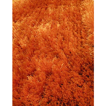 Vibrant Sunset Orange Silky Shag Rug