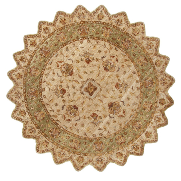 Traditional Ivory Persian Wool Rug 8' x 8'