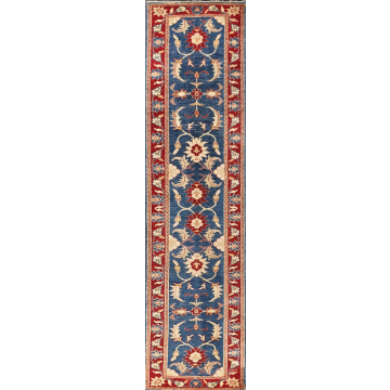 5th Ave Jiq Oushak Persian Blue Hand-Knotted Wool Runner Rug 2'6" x 13'