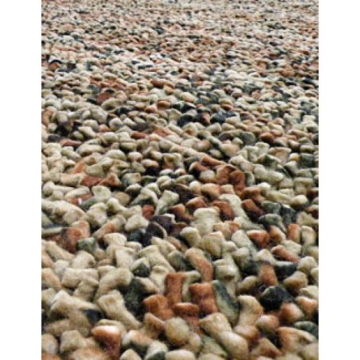 Cozy Shag Handmade Multicolor Felted New Zealand Wool Solid Area Rug