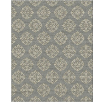 Empire Scroll Rug - Silver