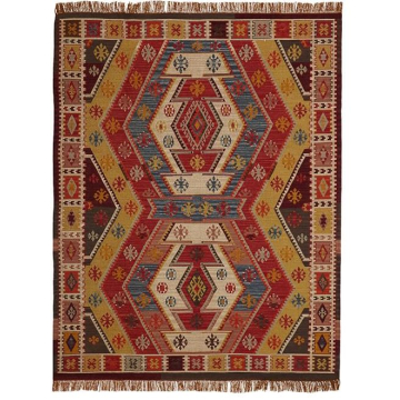 Gianna Recycled Yarn Kilim Indoor-Outdoor Rug - Warm Multi