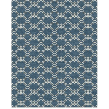 Scroll Tile Custom Rug - Denim