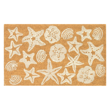 Liora Manne Natura Shells Outdoor Mat White 18"x30"