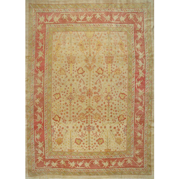 Antique Oushak Rug – Timeless Beige Elegance 11' x 15'