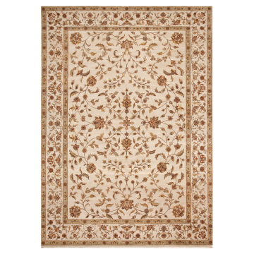 Raine Hand-Knotted Ziegler Persian Rug – Beige Floral Sultanabad Elegance