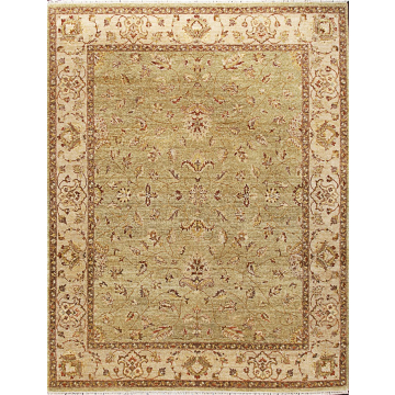 Varsari Oriental & Persian Hand Knotted Green Wool Rug 8' x 10'