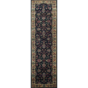 Mashad Oriental & Persian Hand Knotted Blue Wool Rug 5' x 8'