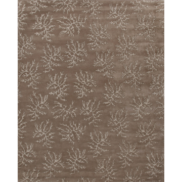 Holy Barn Country & Floral Handmade Brown Wool Rug 9' x 12'