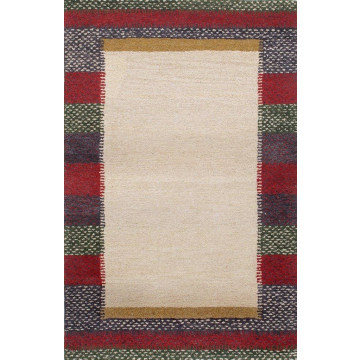 Gabbeh Avril  Ivory Handmade Wool Area Rug 8' x 10'
