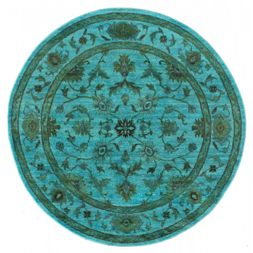 ABC Turquoise Light Wool Overdyed Rug 12261 6'x6'