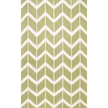 Croix Arrow Fletch Southwestern Olive Green Hand Woven Wool Area Rug 8' x 10'