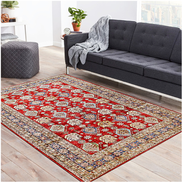 Fine Kazak Red Navy Wool Tribal Rug  9' x 12'