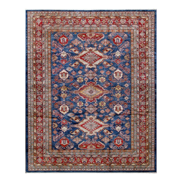 Fine Kazak Navy Red Wool Tribal Rug 19013 8' x 10'