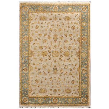ABC Oushak Hand Knotted Beige Blue Rug 4'x6'