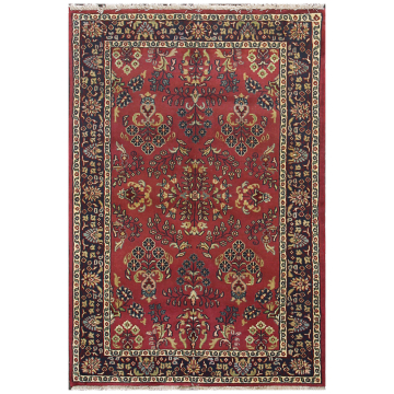 ABC Saroukh Cardinal Red Persian Hand Knotted Rug 4'x6'