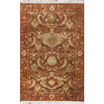 ABC Brown Oushak Hand Knotted Wool Rug 4'x6'