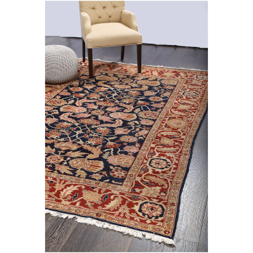 ABC Jaipur ABC Tribal Rug Black Hand Knotted Wool Rug 6'x9'