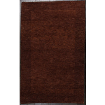 ABC Gabbeh Brown Hand Knotted Wool Rug 5' x 8'