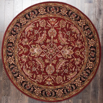 ABC Persian Classics Mahal Rust Black Handmade Round Rug 6' x 6'