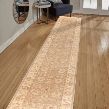 5th Ave Qie Sultanabad Persian Mocha Brown Hand-Knotted Wool Runner Rug 2'6" x 22'