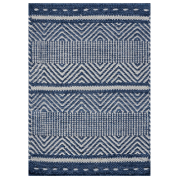 Custom Zahrin Blue Hand Woven Flatweave Wool Rug