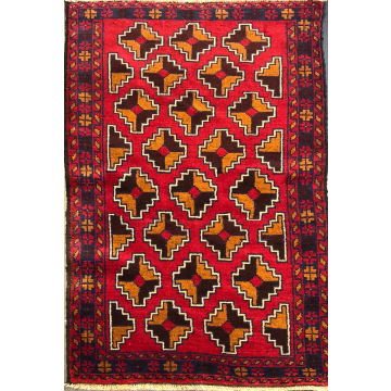Antique Persian Moe Red Hand knotted Wool Rug 2'7'' X 4'6''