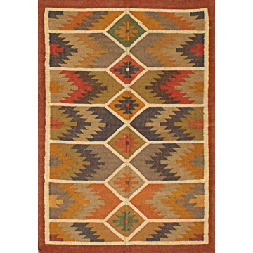  Earthtone Camel Jute Kilim Rug 4' x 6'