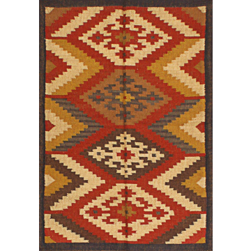 Multi Ethnic Boreal Jute Kilim Rug 4' x 6'