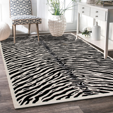 Designer Zebra Wool Hand Handmade Area Rug  4'x6'