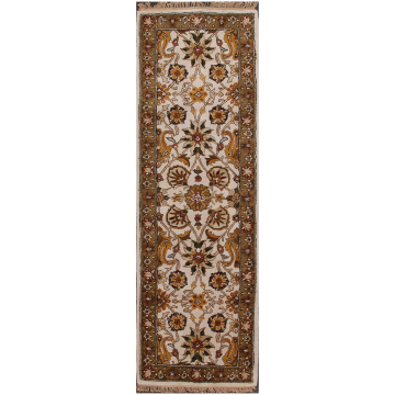 ABC Farsh ivory Green Persian  wool Rug 2.7x12'