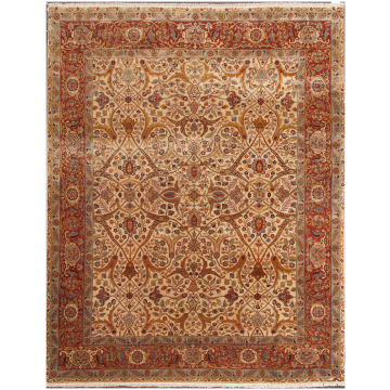 ABC Persian Antique Ivory Red Wool Rug 8 'x 10'
