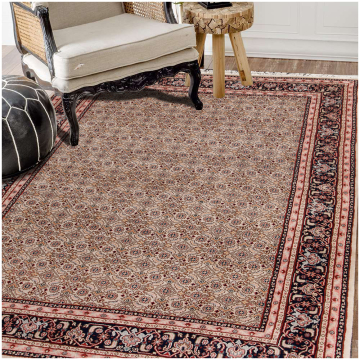 Persian Bidjar Hearti Fine Hand Knotted Wool Area Rug Ivory 6' x 8'