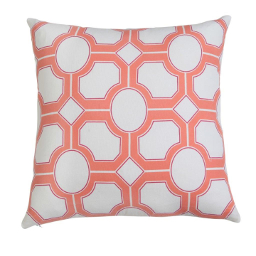 Nova White Rust Geometric Pillow Cover 20"x20"