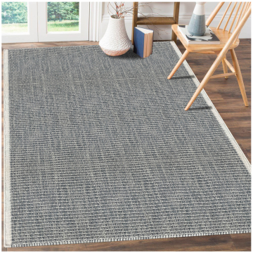 ABC Donati Modern Geometric Gray Handmade Faltweave  Wool Rug 63011