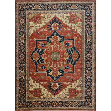 Rugsville Red Antique Serapi Persian Wool Hand Knotted Rug 70952