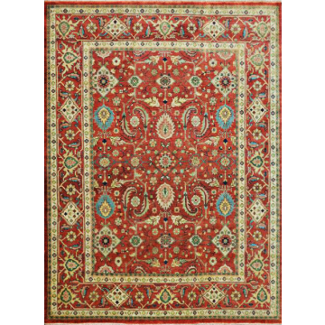 Rugsville Red Antique Serapi Florance Wool Hand Knotted Rug 70957