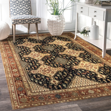 ABC Bohemian Tribal Hand Knotted Blue Wool Persian Rug 8' x 10'