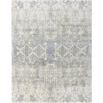 Designer Reserve Modern Heavenly Beige Gray Hand Knotted Wool Silk Rug 8' x 10'