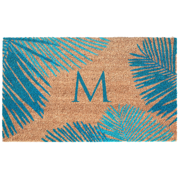 Liora Manne Dwell Palm Border Outdoor Mat Blue M 24"x36"