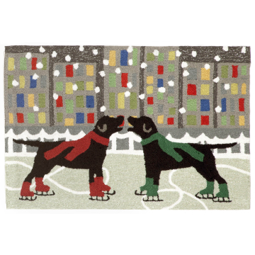 Liora Manne Frontporch Holiday Ice Dogs Indoor/Outdoor Rug
