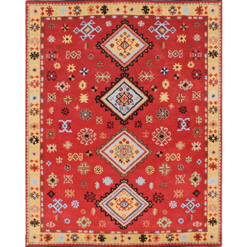 Persian Gavin Kazak Tribal Handmade Red Wool Area Rug