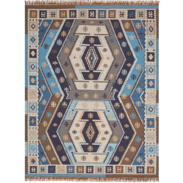 Gianna Recycled Yarn Kilim Indoor-Outdoor Rug - Indigo 