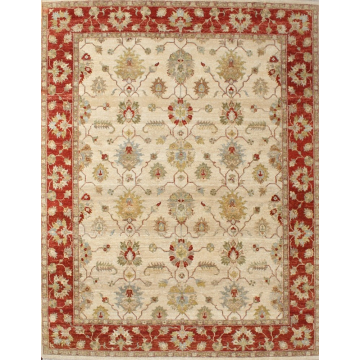 ABC Ziegler Hand Knotted Traditional Beige Rust Wool Rug 10282