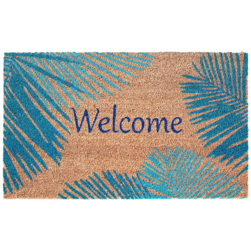 Liora Manne Natura Palm Border Outdoor Mat Blue 24"x36"