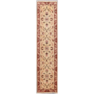 Ziegler Sol Sultanabad Persian Beige Hand-Knotted Wool Runner Rug 2'6" x 12'
