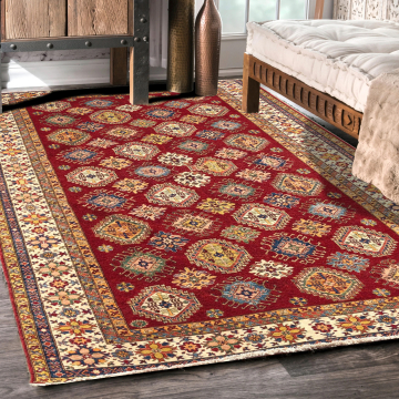 ABC Anara Traditional Kazak Red Hand Knotted Wool Rug S-3006